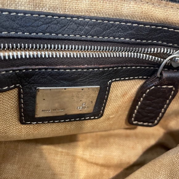 Fendi Selleria handbag in brown monogram canvas and brown grained leather - Picture 8 of 13